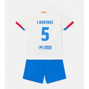 Barcelona Inigo Martinez #5 Udebanesæt Børn 2023-24 Kort ærmer (+ korte bukser)